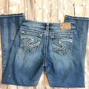 Silver Natsuki Capri Denim Jeans Medium Wash